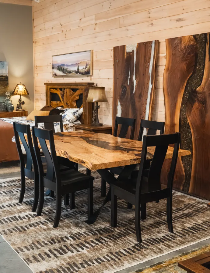 live edge epoxy slab dining tables