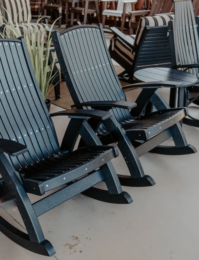 Black Poly Outdoor Furniture Rockers