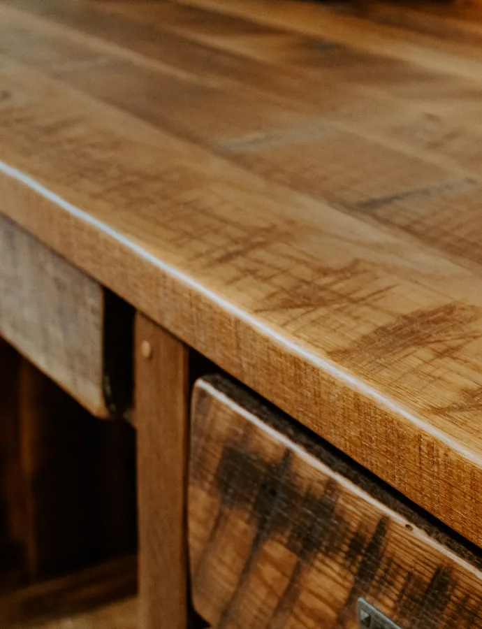 Barnwood Desk Close Up