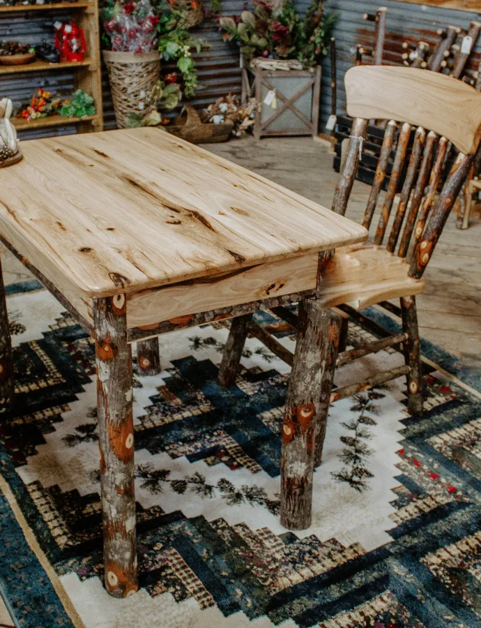 Hickory Log Writing Desk