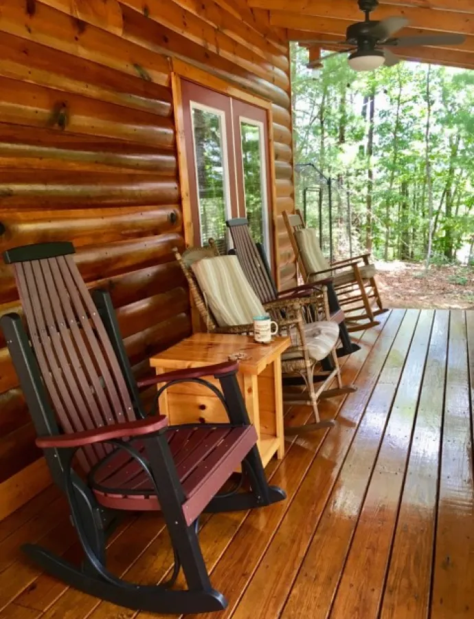 Rockers Displayed on Customer Porch