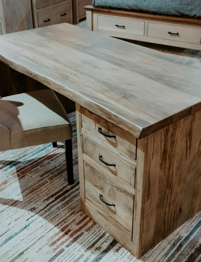 Wormy Maple Slab Desk