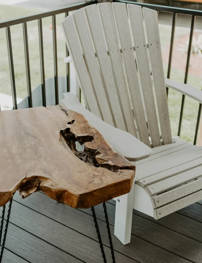 adirondack poly chair teak end table