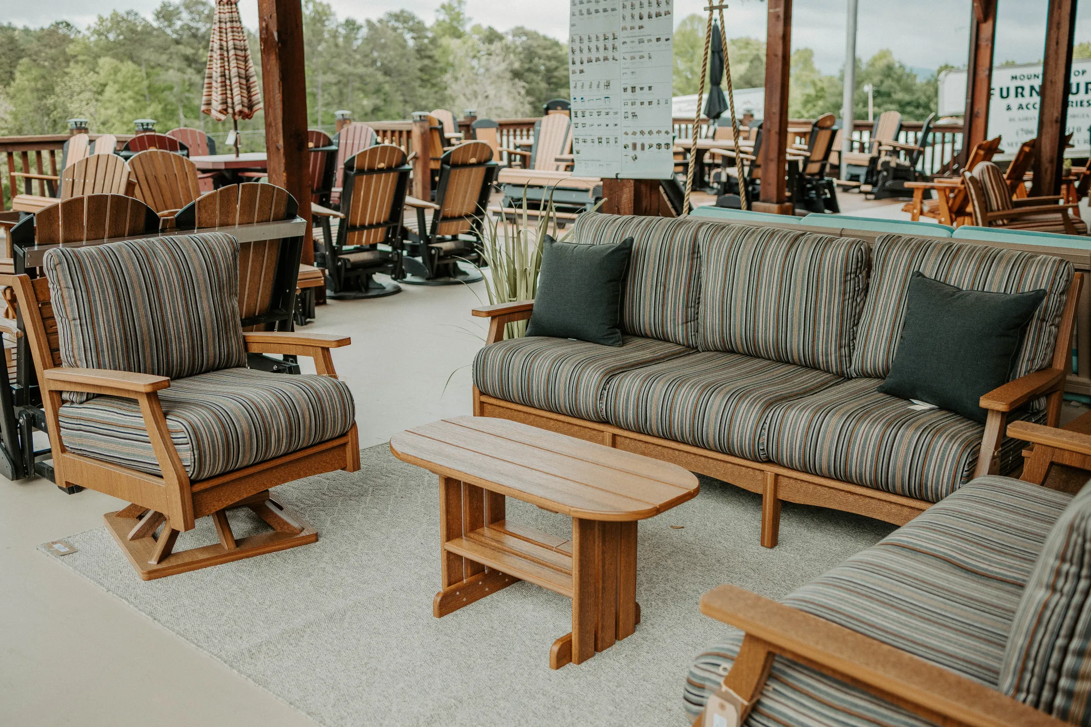 upholstered outdoor furniture sunbrella lounge seating poly