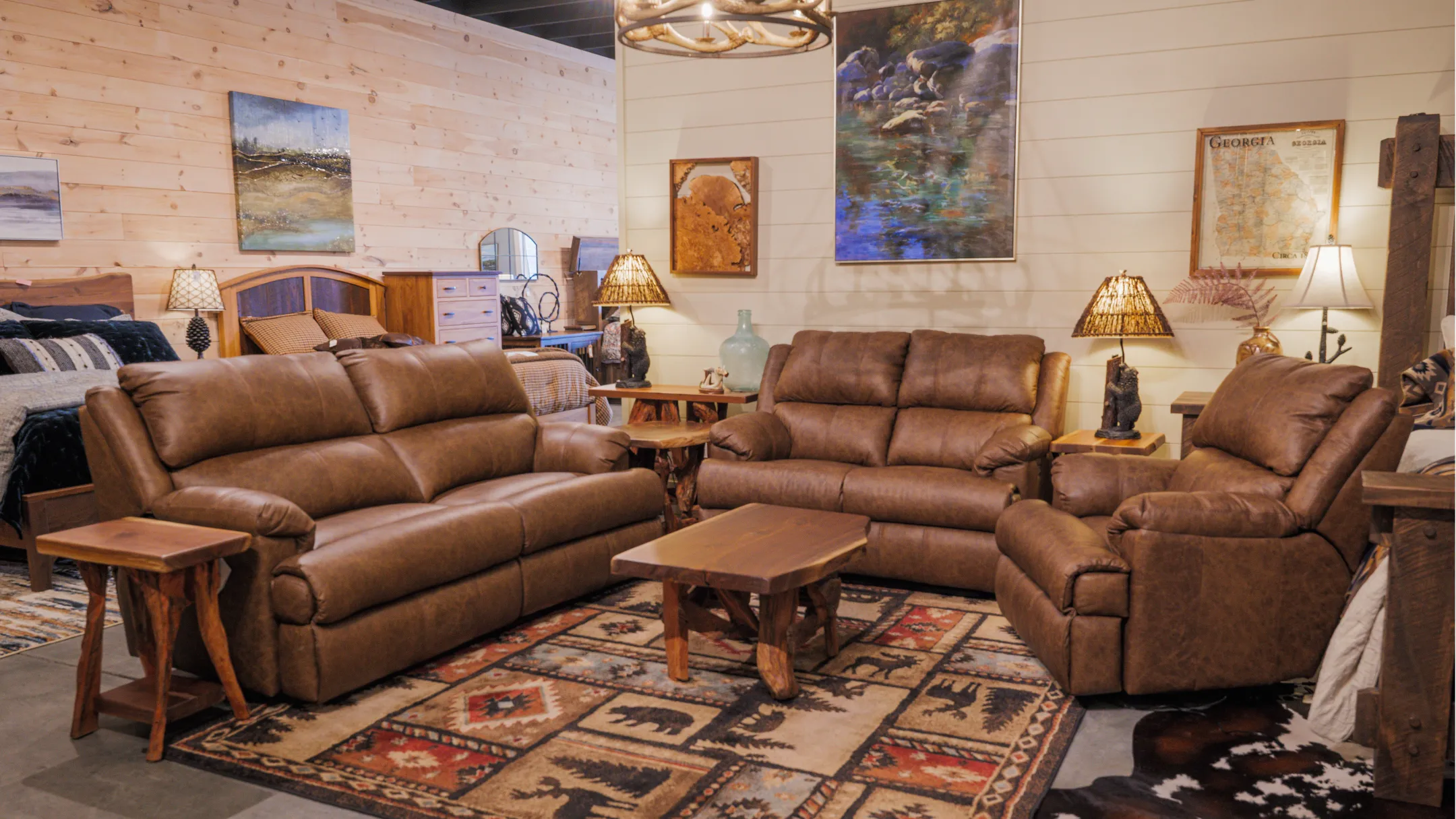 100% TOP GRAIN LEATHER LIVING ROOM FURNITURE