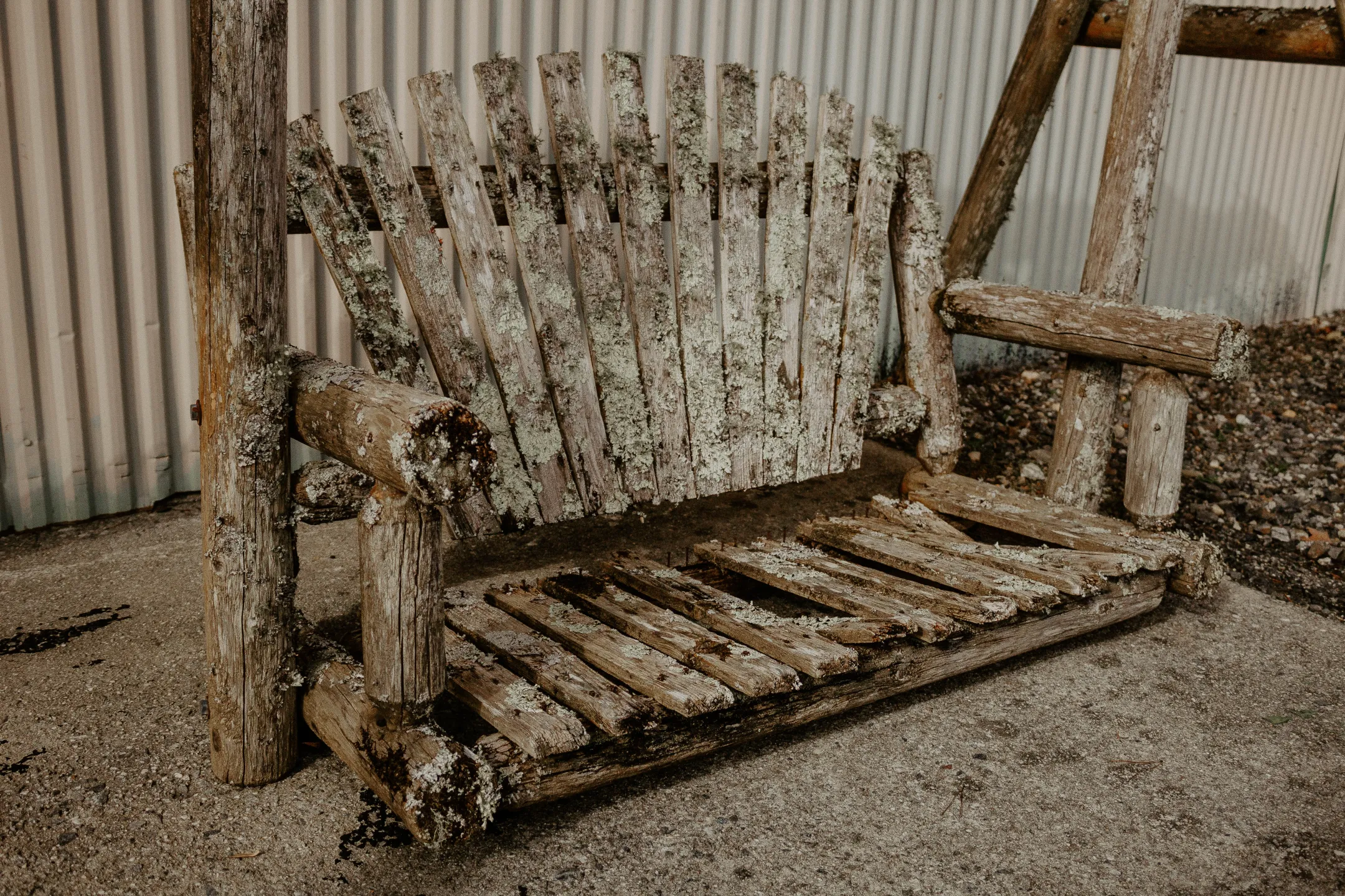 wooden swing over time weathered