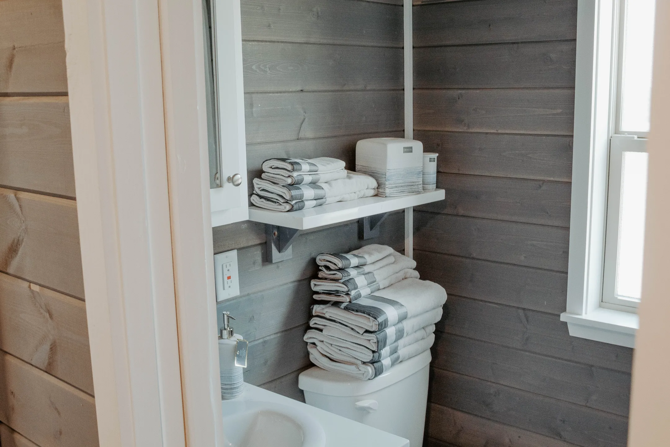 farmhouse bathroom white and gray