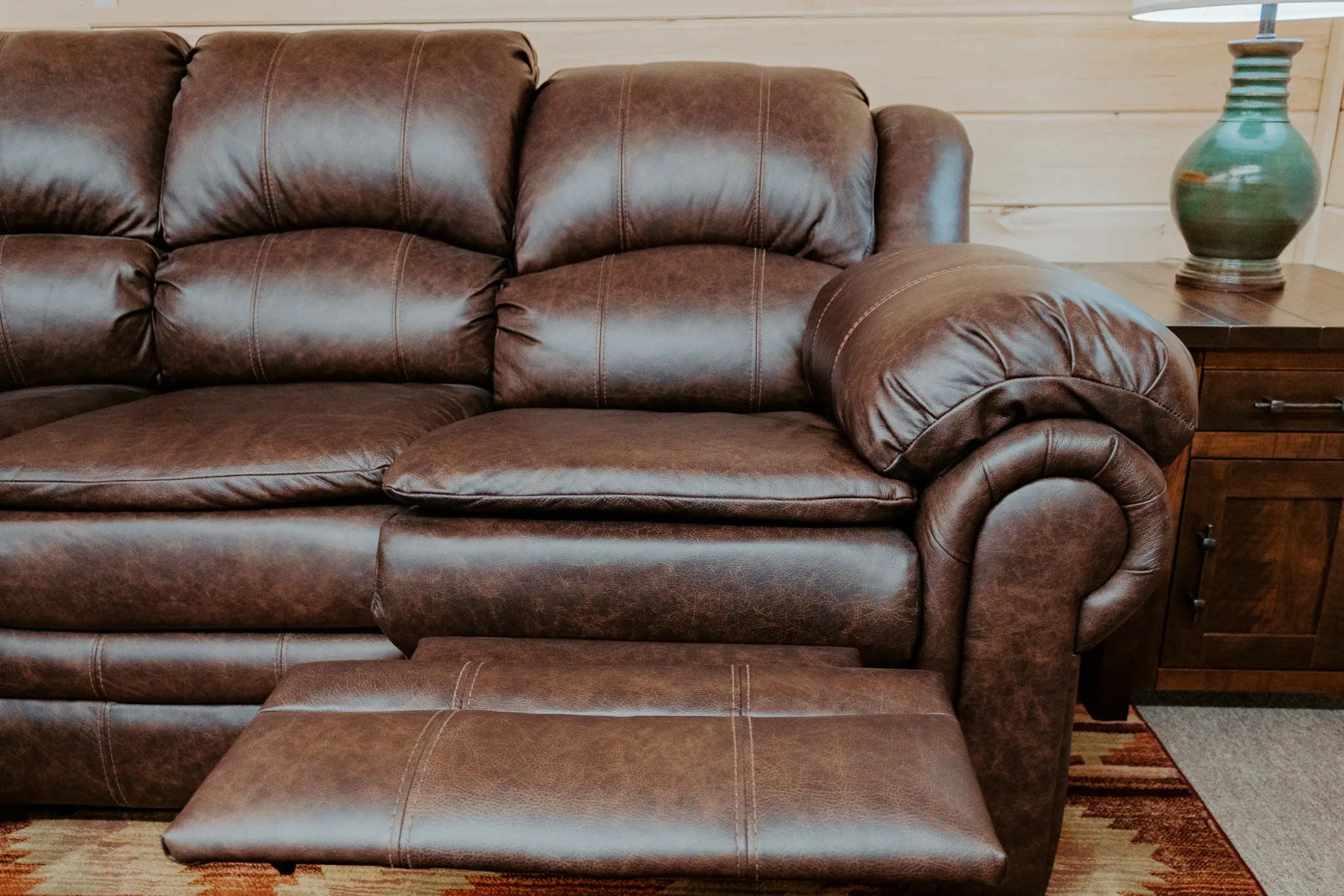 leather recliner brown natural leather