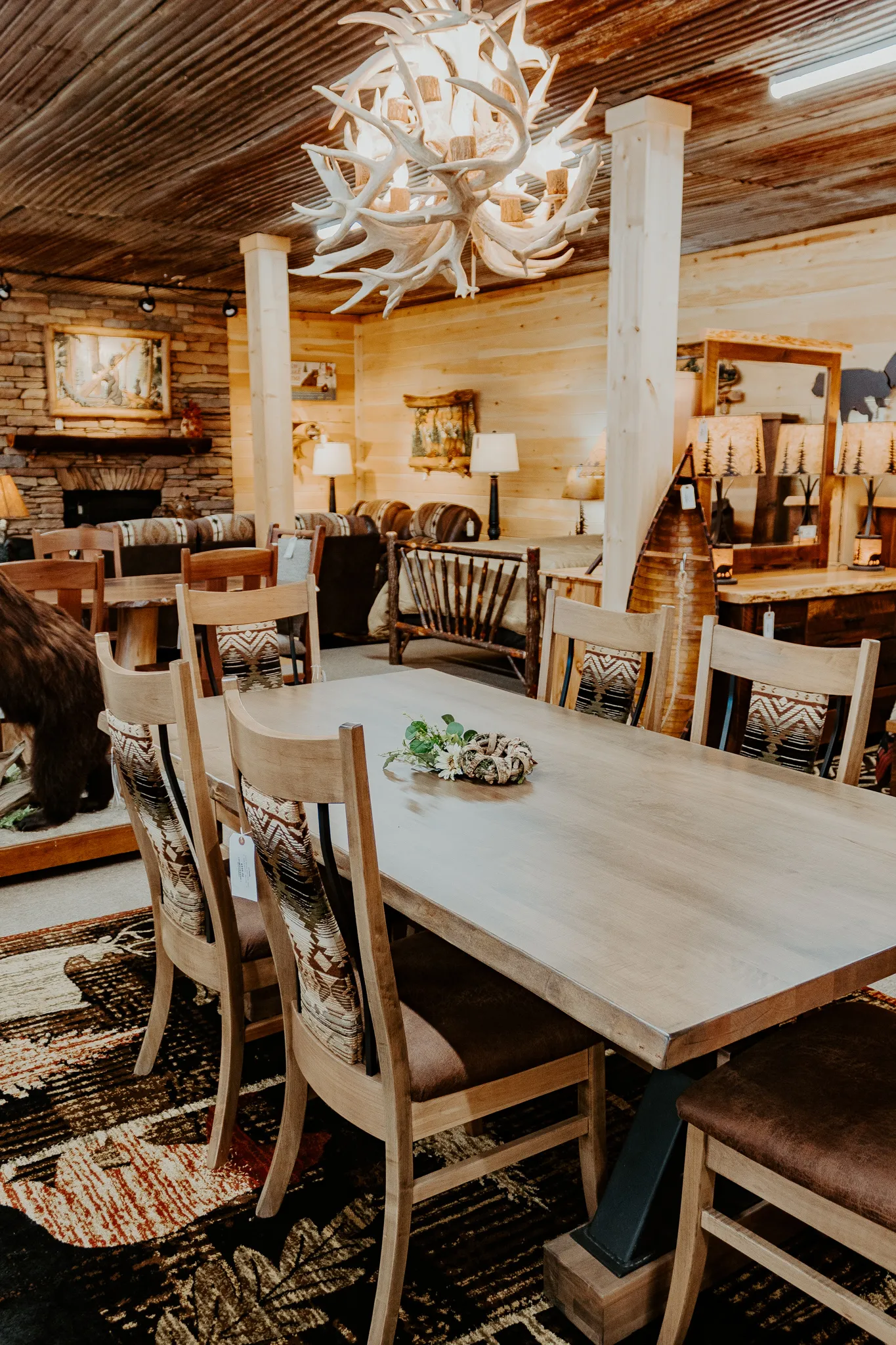 wood slab dining table blairsville georgia rustic furniture near me