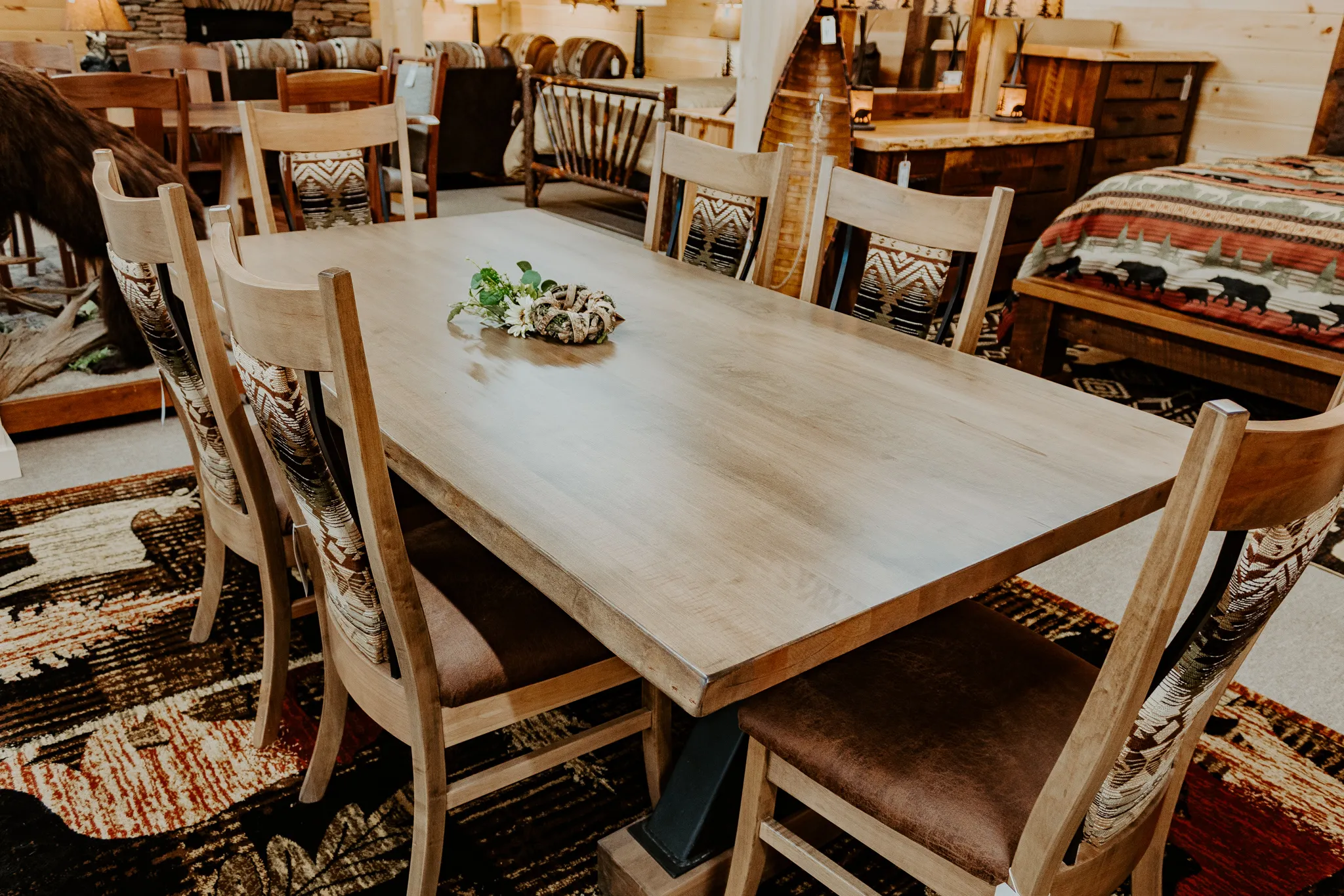 amish made dining table solid wood