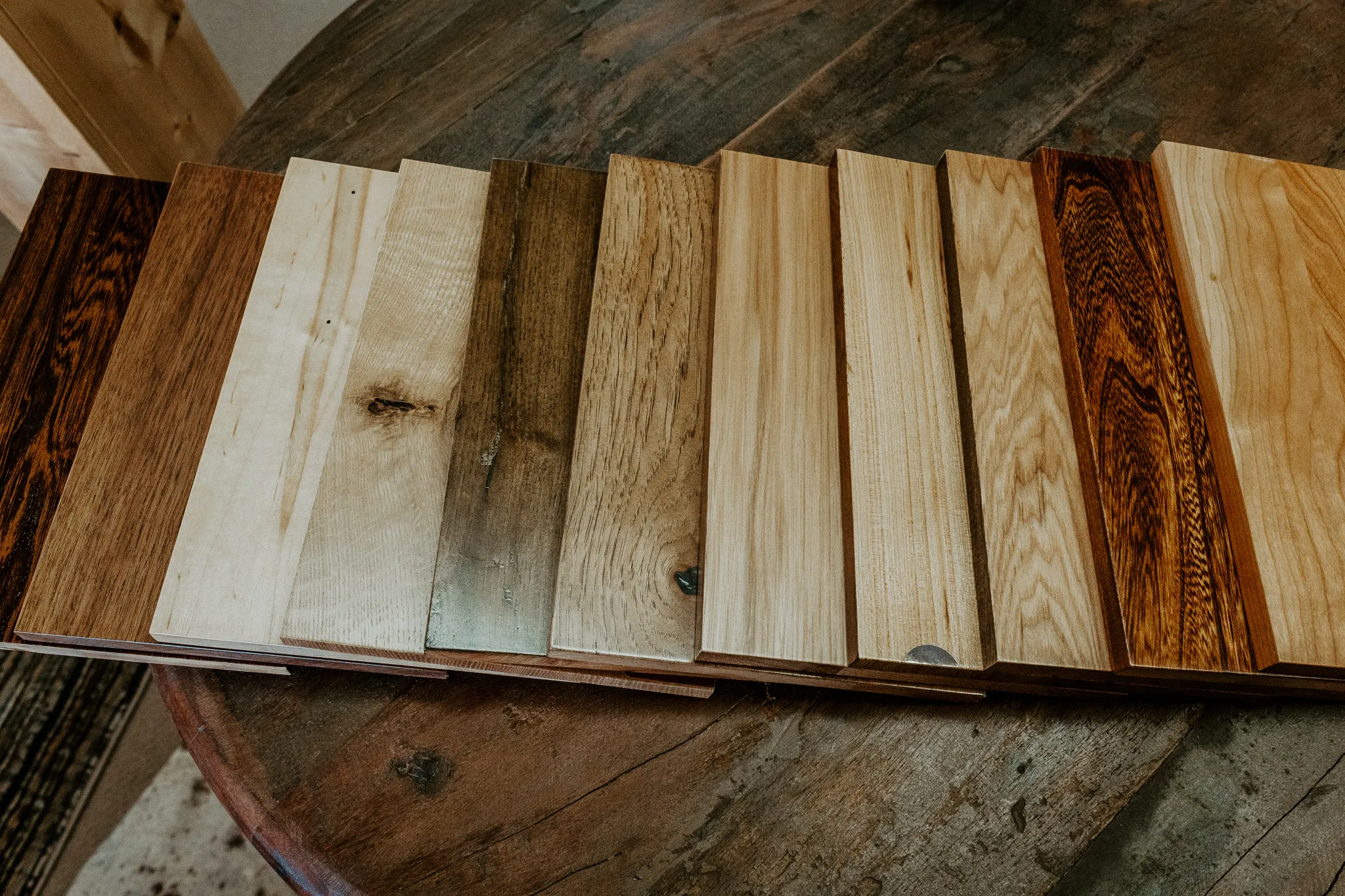 wood slab stain options samples