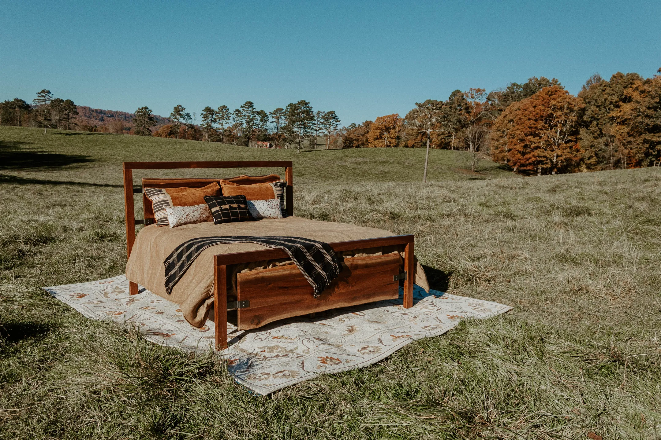 black walnut slab bed castle bedroom rustic furniture