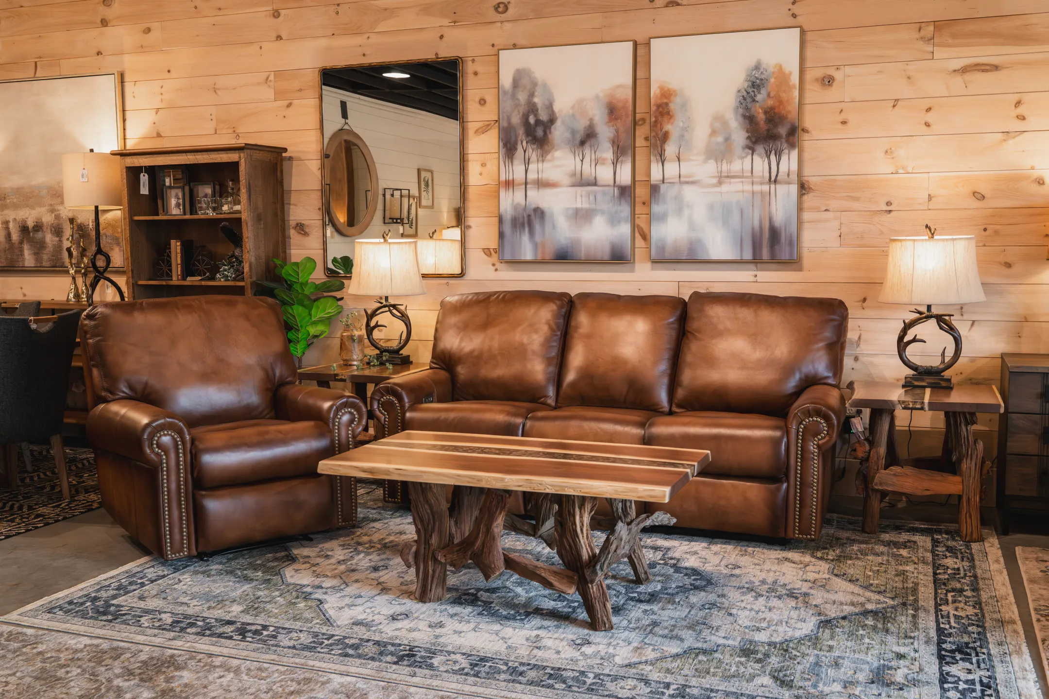 leather reclining living room furniture