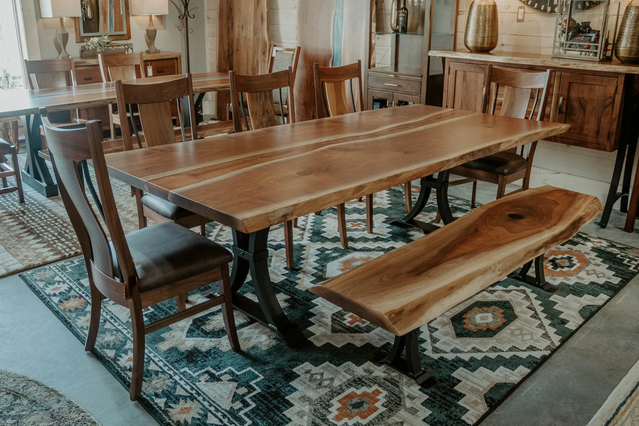 Copper Walnut Slab table