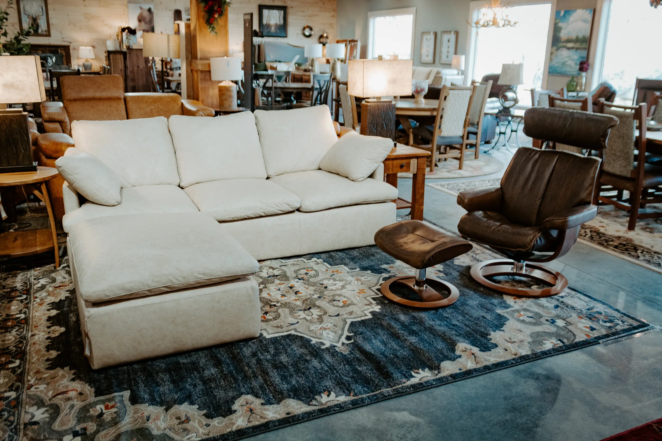 lounge sofa & ergo chair and ottoman