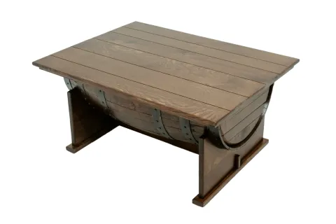 Lift-Top Barrel Coffee Table