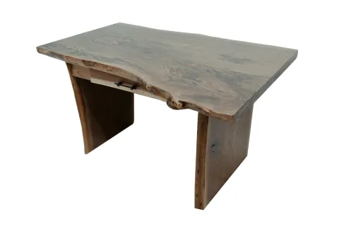 Copper Walnut Slab Desk