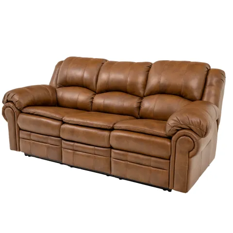 PLUSH LEATHER RECLINING SOFA