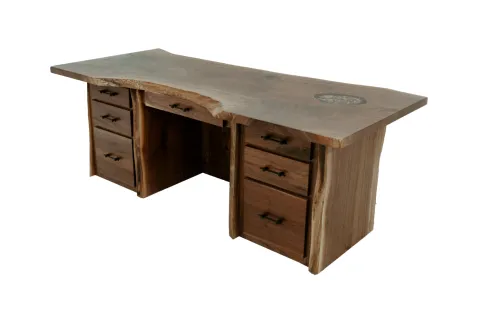 Walnut Double Pedestal Desk