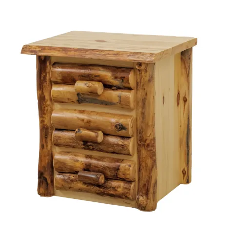ASPEN LOG 3 DRAWER NIGHTSTAND