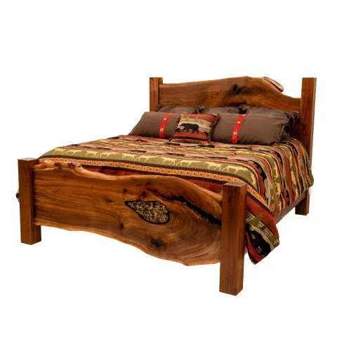 live edge black walnut bed