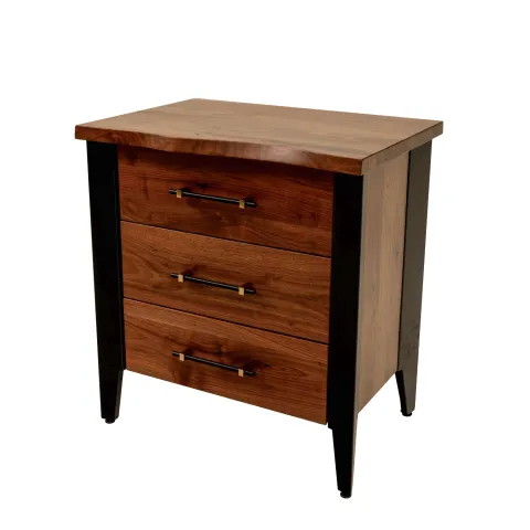 Live edge nightstand in black walnut