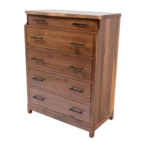 live edge chest mad with solid black walnut wood