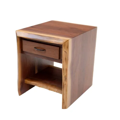 black walnut live edge end table