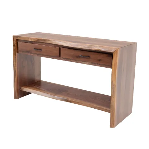 black walnut live edge sofa table