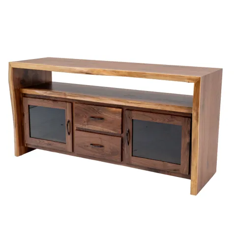 black walnut live edge tv stand
