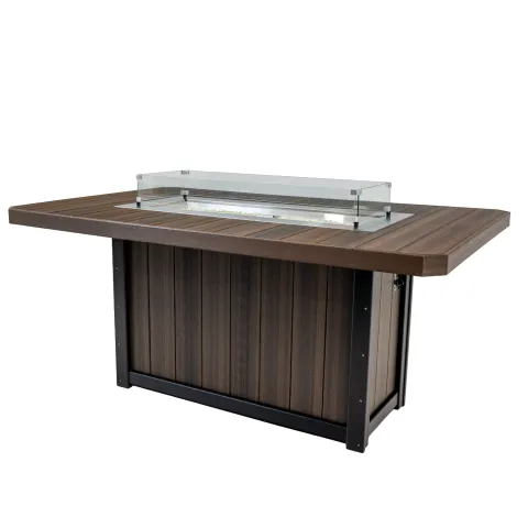 outdoor patio table with firepit