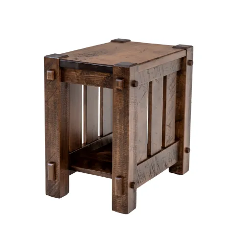 small solid wood end table