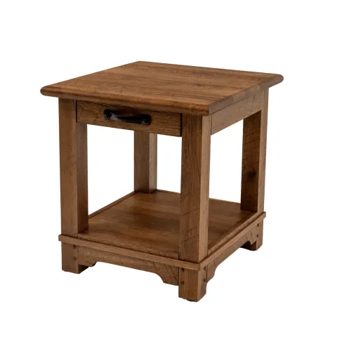 farmhouse end table with distressed look