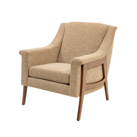 Accent chair with wooden legs