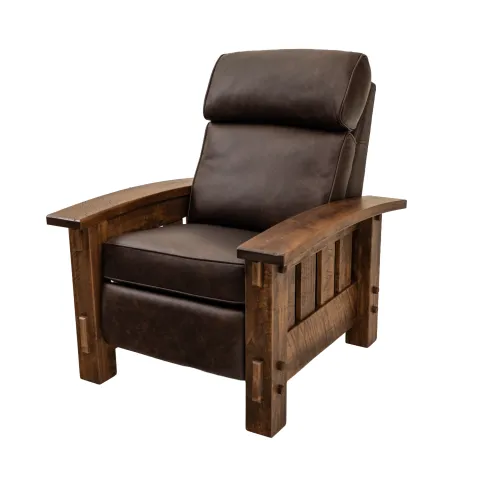 amish made manual leather recliner