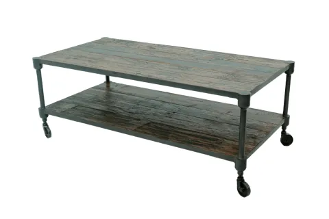 Industrial Teak Coffee Table