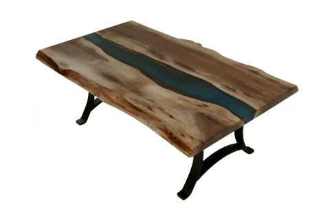 Ocean River Epoxy Slab Coffee Table