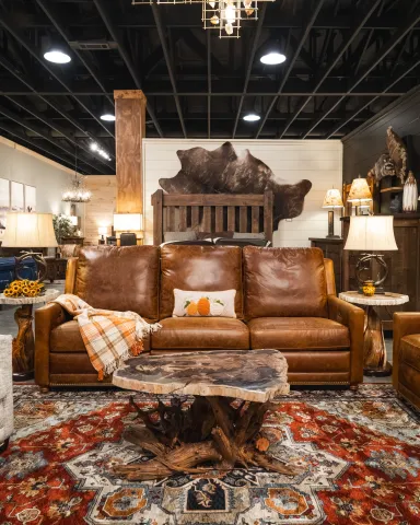 omnia leather comfort solutions sofa in Burlington ranch leather