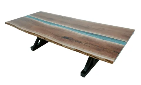 Earth Blue Walnut Slab Table