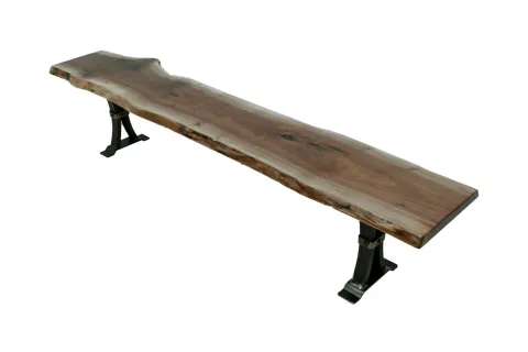 Copper Walnut Slab Bench