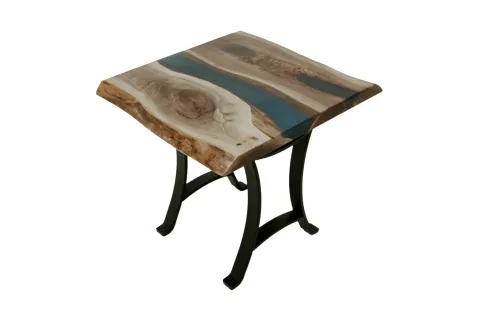 Ocean River Epoxy Slab End Table