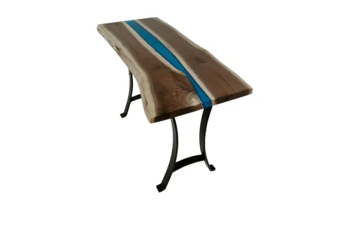 Blue River Epoxy Slab Sofa Table