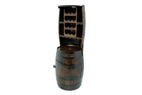 12 Bottle Wine Barrel Hutch