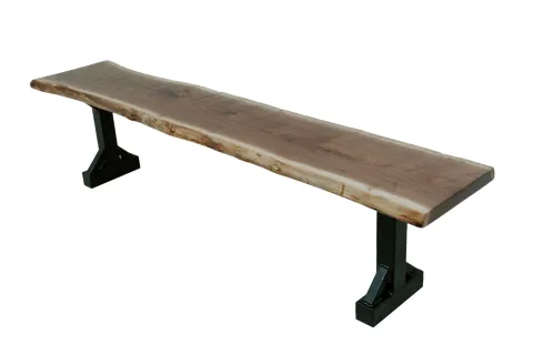 Earth Blue Walnut Slab Bench