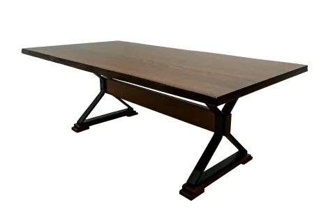 Metal X Base Trestle Table