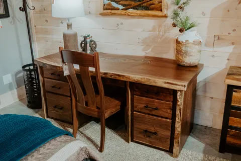 Walnut Double Pedestal Desk