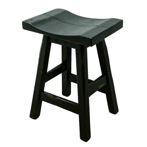 Saddle Swivel Stool - Worn Black