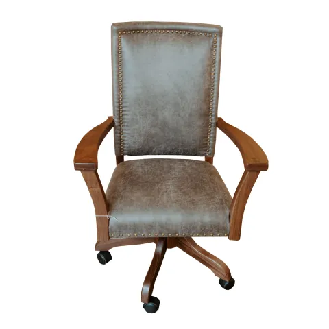 Upholstered Walnut Office Chair