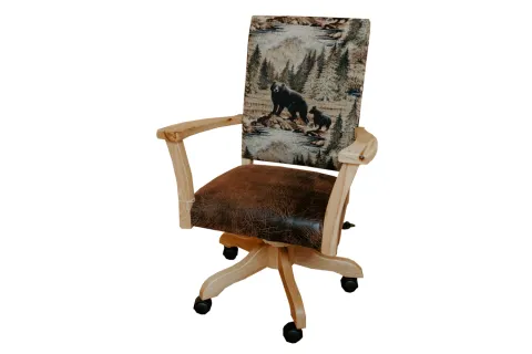 rustic bear office chair furniture rolling desk chair