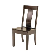 brown maple dining chair with lumbar support